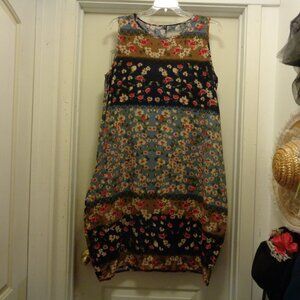 BOHO BEAUTY FLOWERS SLEEVELESS MAXI PATCHWORK DRESS 2 X L